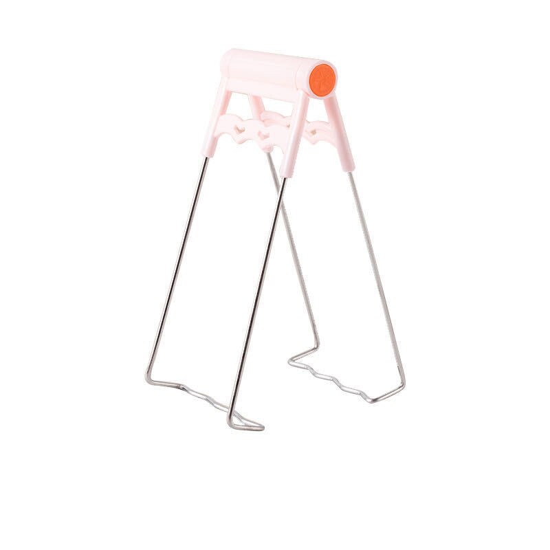 Anti-échaudage pince de cuisine outil plaque pince receveur bol pince ménage vapeur pince support de plaque anti-dérapant vapeur: Pink Platter Clamp