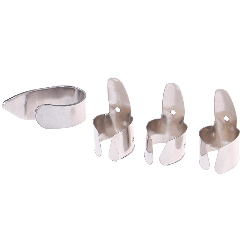 4 sztuk ze stali nierdzewnej 1 kciuk i 3 paznokcie u rąk kostki robić gitary plektrony zestaw metalu akustyczna elektryczna gitara basowa akcesoria gitarowe