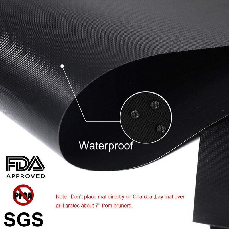 Non-stick BBQ Grill Mat 40*33cm Baking Mat Teflon Cooking Grilling Sheet Heat Resistance Easily Cleaned Kitchen For Party