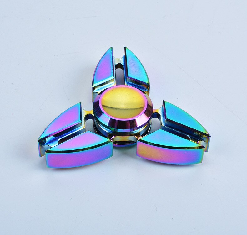 Ronde Hand Spinner Anti Stress Fidget Speelgoed Vingertop Gyro Decompressie Fidget Spinner Cool: Geel