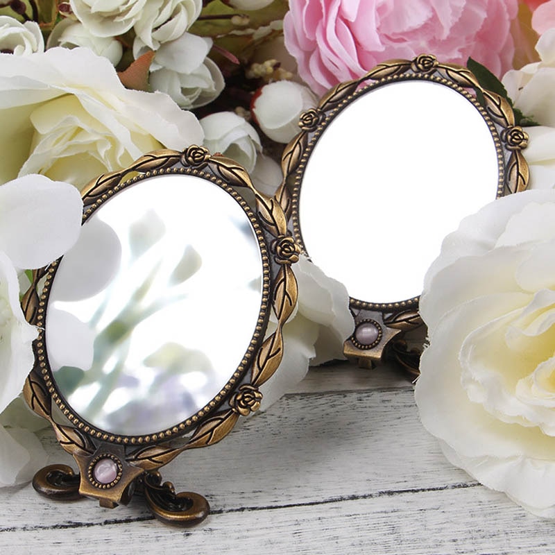 Kit de fleurs bricolage style paysage | Broderie, miroir de maquillage pliant, point de croix, pierreries, balançoire à la main, artisanal, décoration de maison