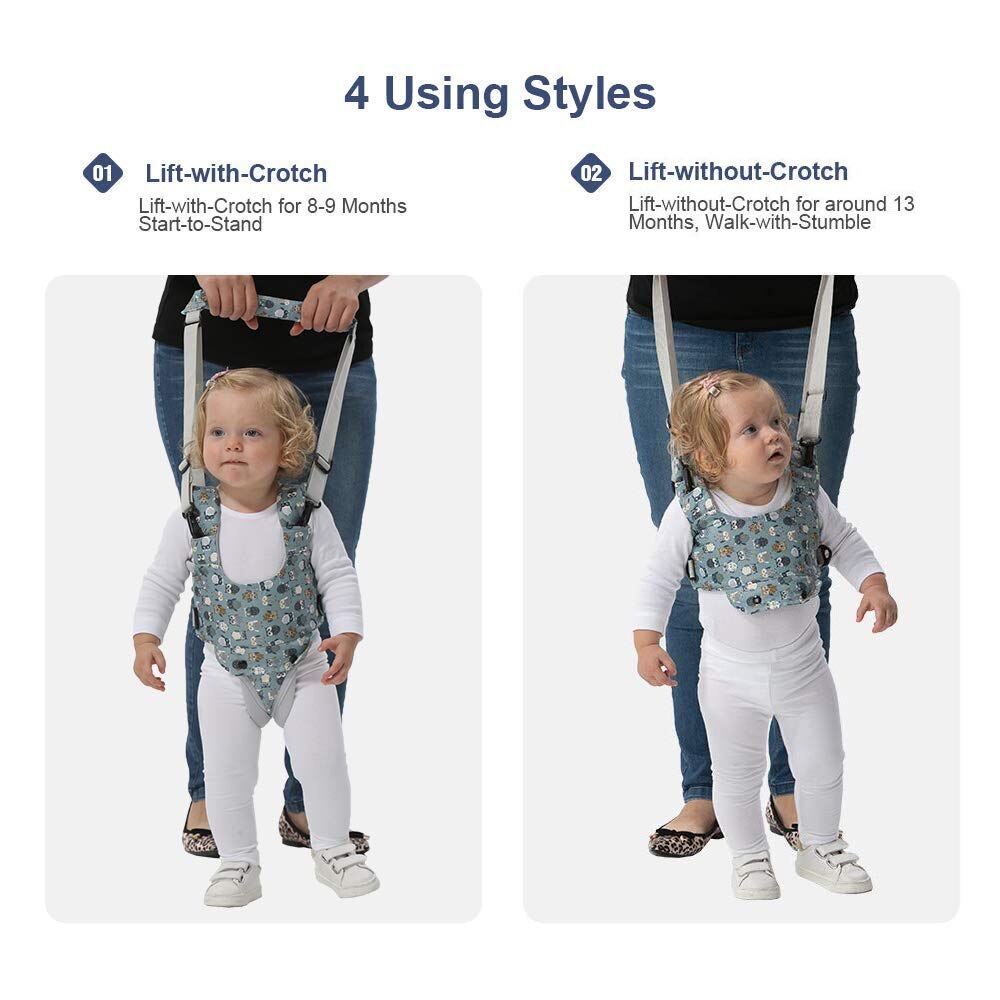 Baby Walker Leash Toddler Safety Harness Sit to Stand Learning Helper Infant Training Cotton Pads Toddler Hand-held Assistant