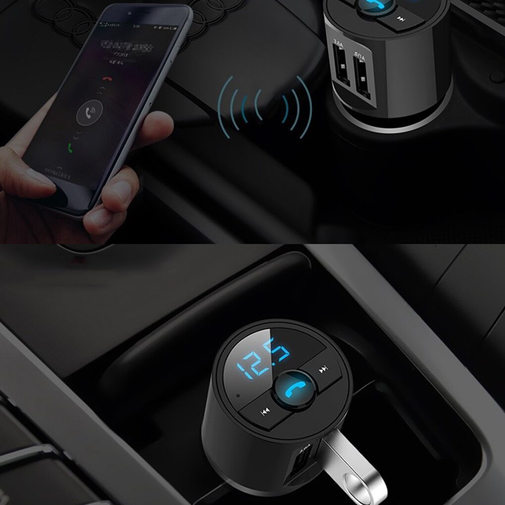 Sigarettenaansteker Bluetooth Auto MP3 Speler Dual Usb Opladen Auto Multi-Functie Handsfree Bellen Mini Speaker