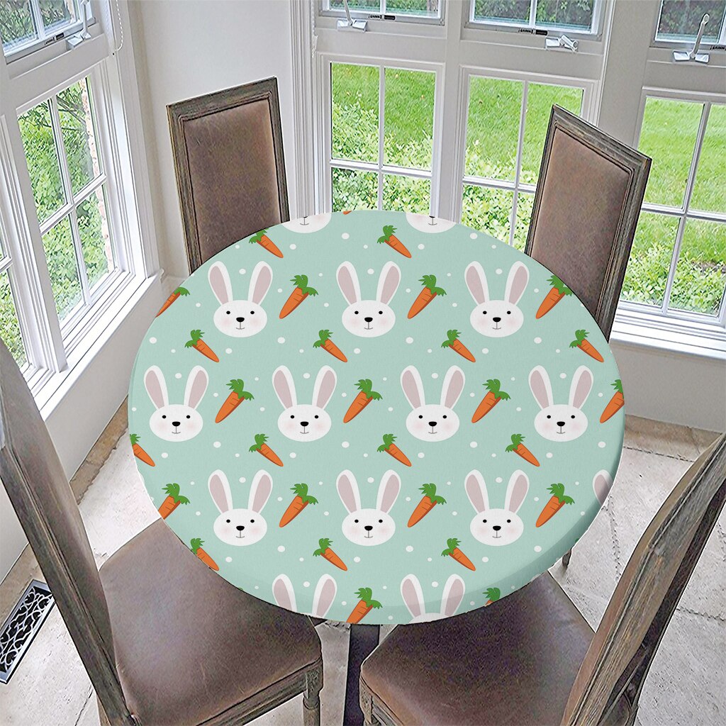 Couverture de Table ronde élastique | Imperméable, antidérapante, nappe de Table à motif classique: H - 150cm (60 Inch)