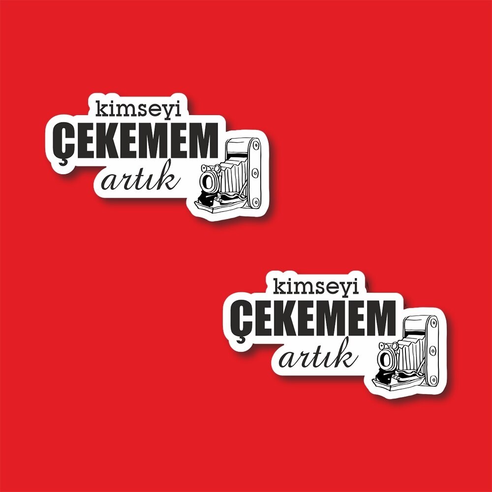 Çekemem Laptop En Telefoon Sticker-Decal Max.5cm 2'li Set