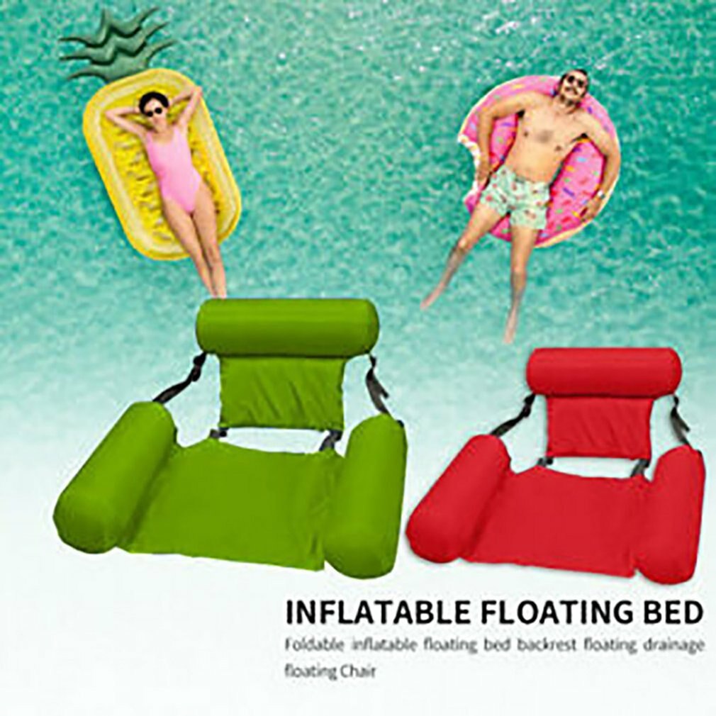 Opblaasbare Opvouwbare Drijvende Rij Rugleuning Luchtbedden Bed Strand Zwembad Water Sport Lounger Float Stoel Hangmat Mat