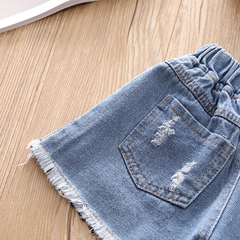 Kleinkind Kinder Baby Mädchen Kleidung Fischernetz Loch Demin Shorts Kurze Jeans Hosen Kinder Hosen für Baby Jungen Hosen neue