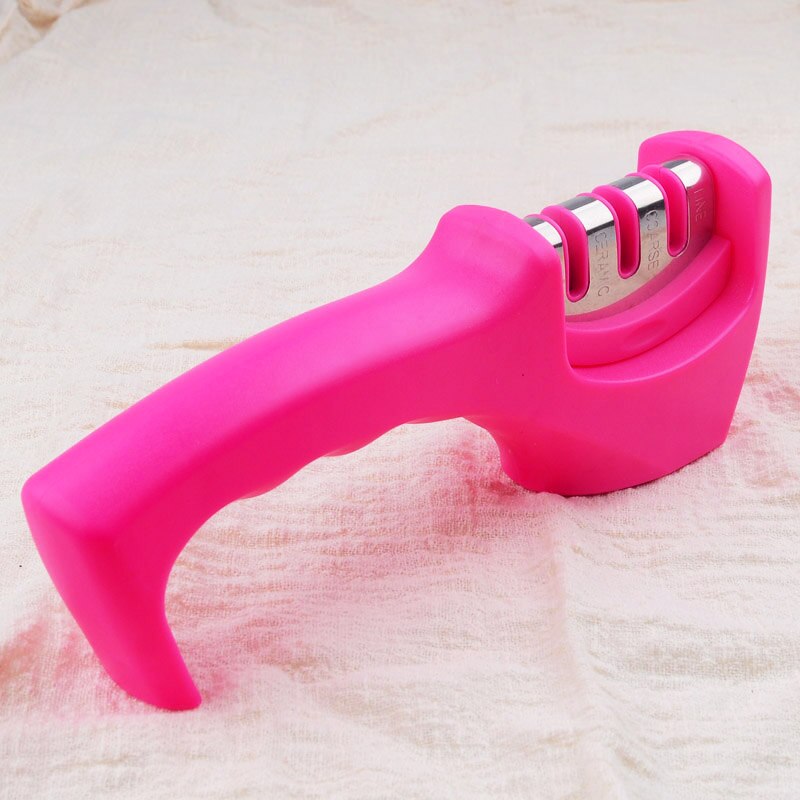 [video]1Pcs Knife Sharpener Ceramic Knife Sharpening Stone Tungsten Steel Diamond Sharpener Kitchen Tools: pink