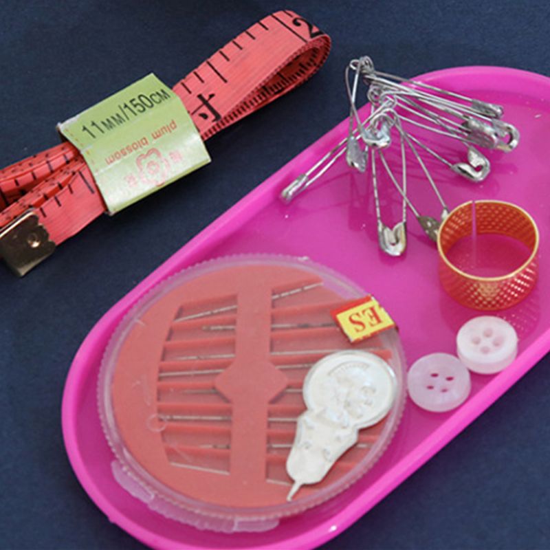 Portable DIY Sewing Thread Travel Kit Knitting Needles Tools Set Stitching Embroidery Craft Tape Measure Scissors Thimble
