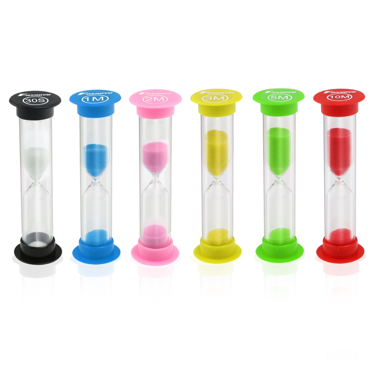 Sablier Multicolor 6 Temps - 30s à 10min, PVC Et Verre