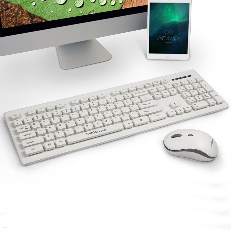 COOLXSPEED KM5808 2.4G USB Wireless Keyboard and Mouse Set Mute Waterproof Wireless Keyboard and Mouse Combo