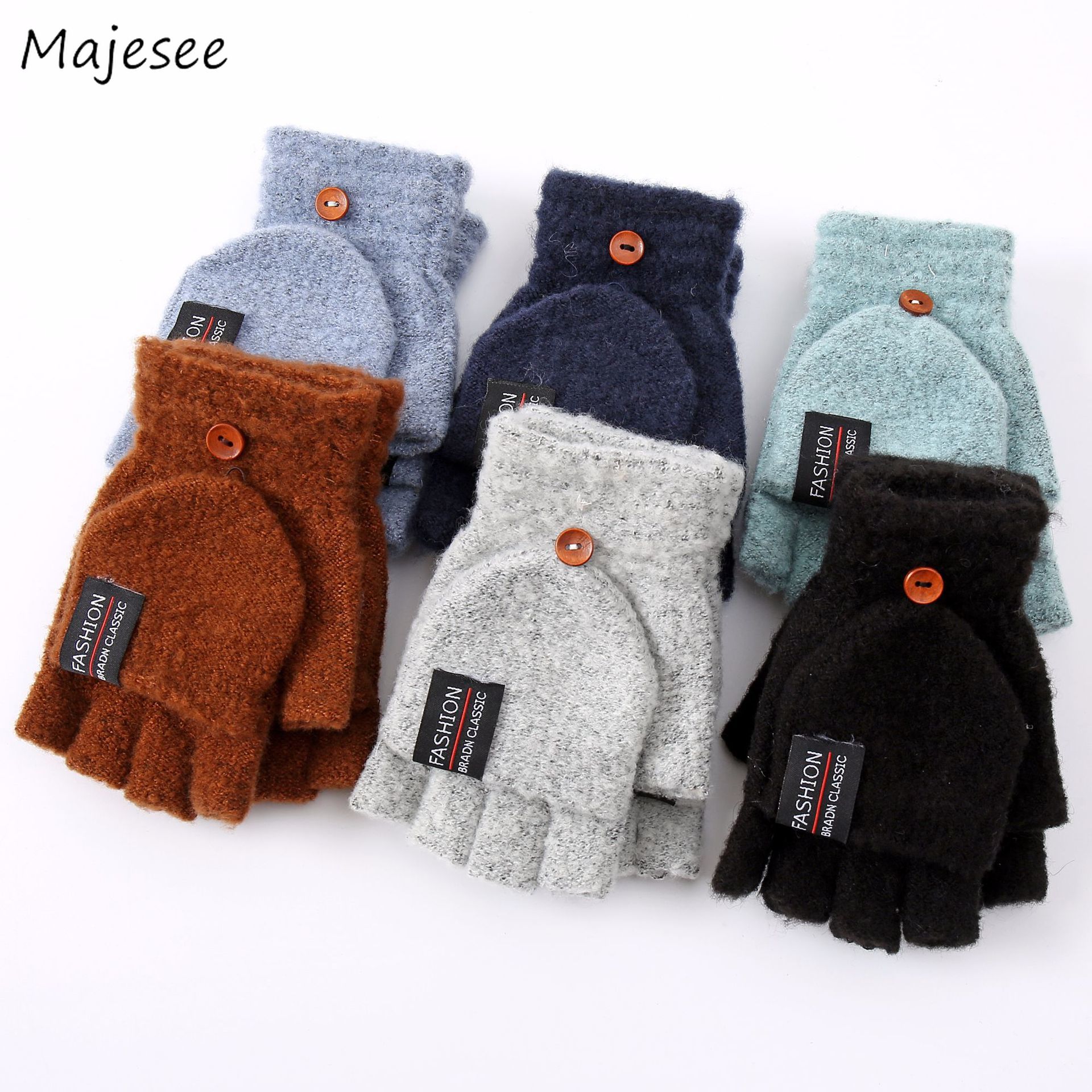 Winter Handschoenen Mannen Flip Top Vingerloze Keep Warm Heren Koreaanse Stijl Wanten Warme Comfortabele Casual Dikkere Eenvoudige
