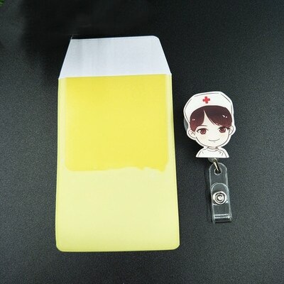 Leuke Cartoon Intrekbare Werk Naam Tags Id Badge Met Pvc Lekvrije Pen Pouch Kantoorbenodigdheden Artsen Verpleegkundigen: NO.5