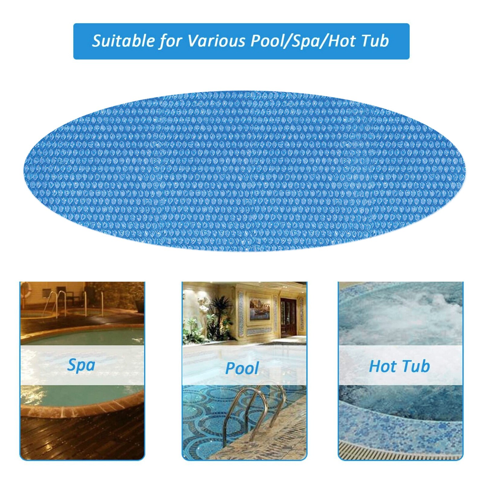 Cubierta rectangular redonda para piscina de 8/10/12 pies, esterilla a prueba de lluvia para jardín familiar, resistente a los rayos UV, accesorios para piscina en casa, novedad