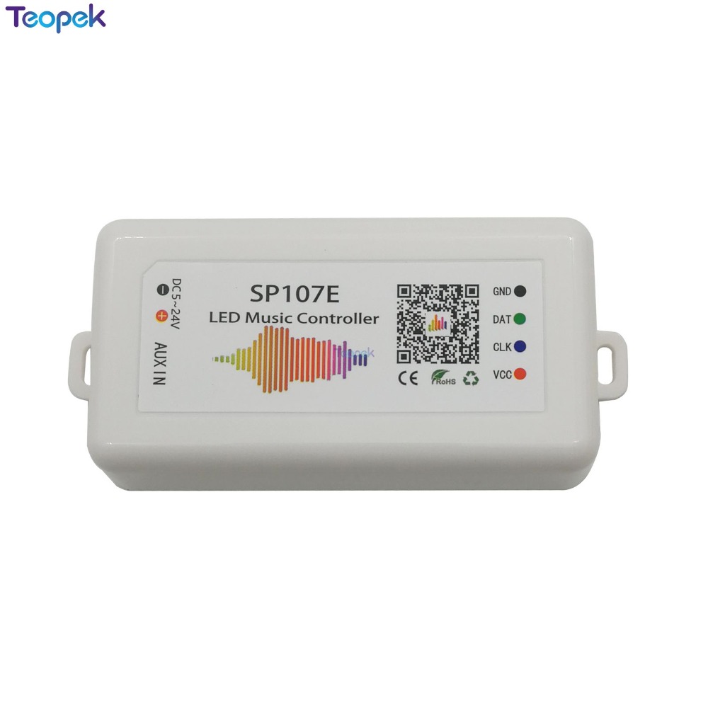 SP107E SPI Led Muziek Controller Bluetooth Voor WS2812B WS2811 SK6812 UCS1903 LPD6803 WS2801 Led Pixel Strip Licht DC5-24V