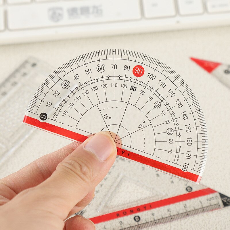 4pcs/set Ruler Multi-Function Coating Card Ruler Protractor Test Drawing 45°60° Right Angle Triangle Student Painting Stationery