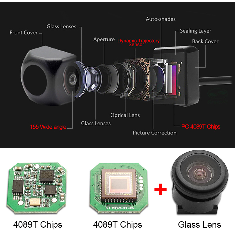 HD 4089T Dynamic Trajectory Parking Line Rear View Reverse Backup Camera For Toyota Camry Prius Vehicle Parking Camera