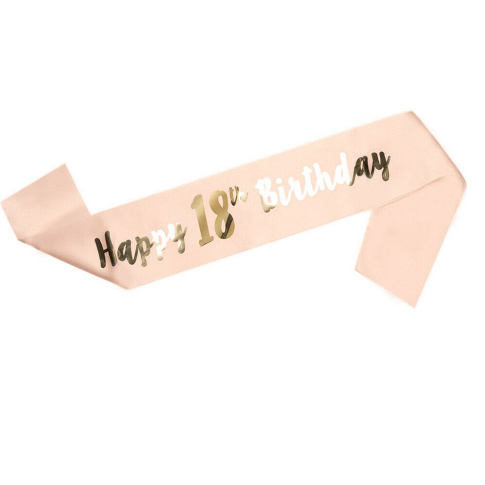 Happy Birthday Sash 16/18/21st/30/50/60th Birthday Girl Sashes Rose Gold Party: 18th birthday