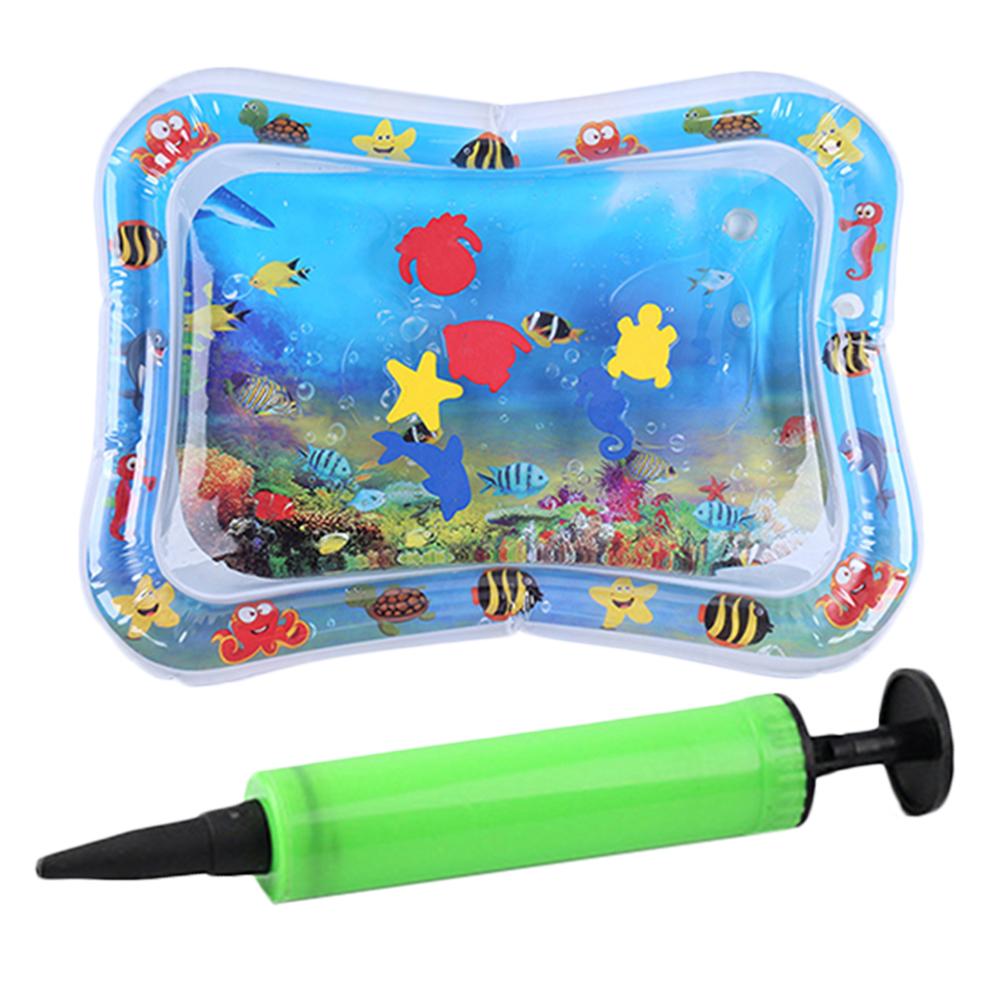 66x50cm Kids Water Mat Baby Inflatable Patted Pad Baby Inflatable Water Cushion Infant Play Mat Toddler Funny Pat Pad Toys: J with Inflator