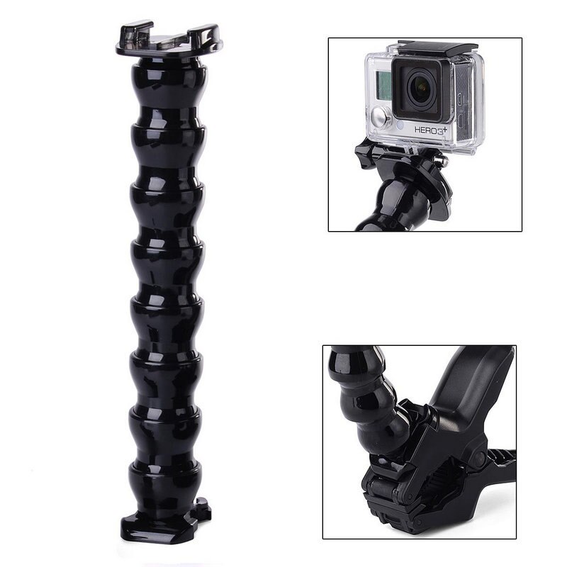 Support de pince flexible à mâchoires + 8 joints réglables en col de cygne pour Gopro Hero/8/7/6/5/4/3/2/Xiaoyi 1/SJ4000/Eken H9 caméra d&#39;action