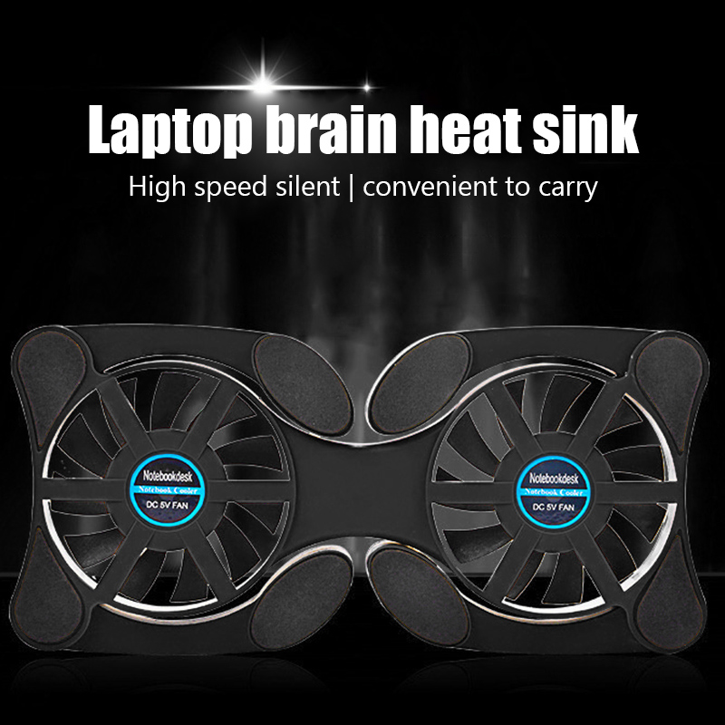 Usb Laptop Fan Stand Notebook Foldable Fan Cooler Notebook Cooling Pad with 2Fans Radiator Cooler Master Computer Accessories