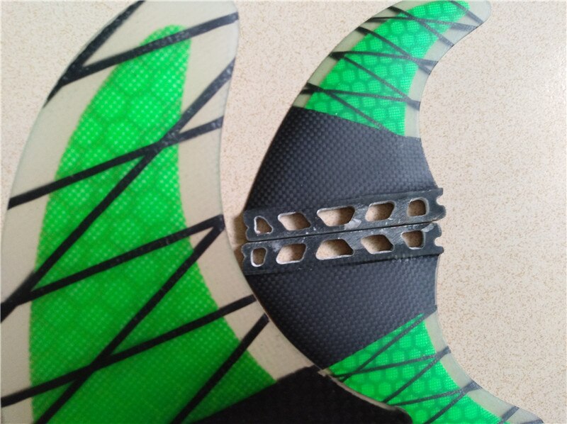 Future G5 Medium Fiberglass Honeycomb Carbon Surfboard fins for Surfing Green fins sup board quillas surf aletas surf