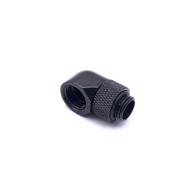 Flat Head Computer Water Cooling Flat Rotation 90 Degree Elbow Can Rotate 360 Degrees Right Angle Rotation Bend Silver Black