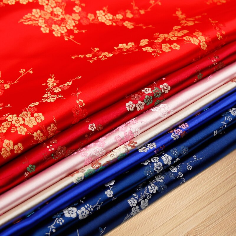 Jacquard brocade flower fabric Brocade silk fabrics material for sewing cheongsam and kimono clothing fabric