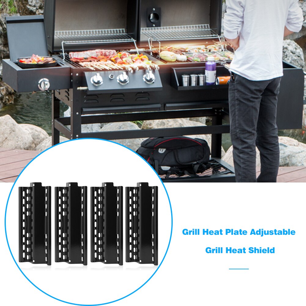 4 st charbroil grill värmetält rostfritt stål värmeplatta sköld passande för grill reservdelar gasgrill värmeplatta bbq verktyg