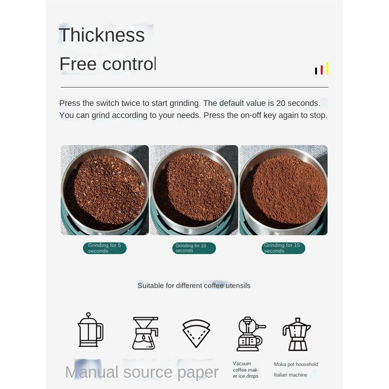 Digital Display USB Rechargeable Coffee Grinder Home Coffee Bean Mill Machine For Nuts Beans Spices Grains Pepper