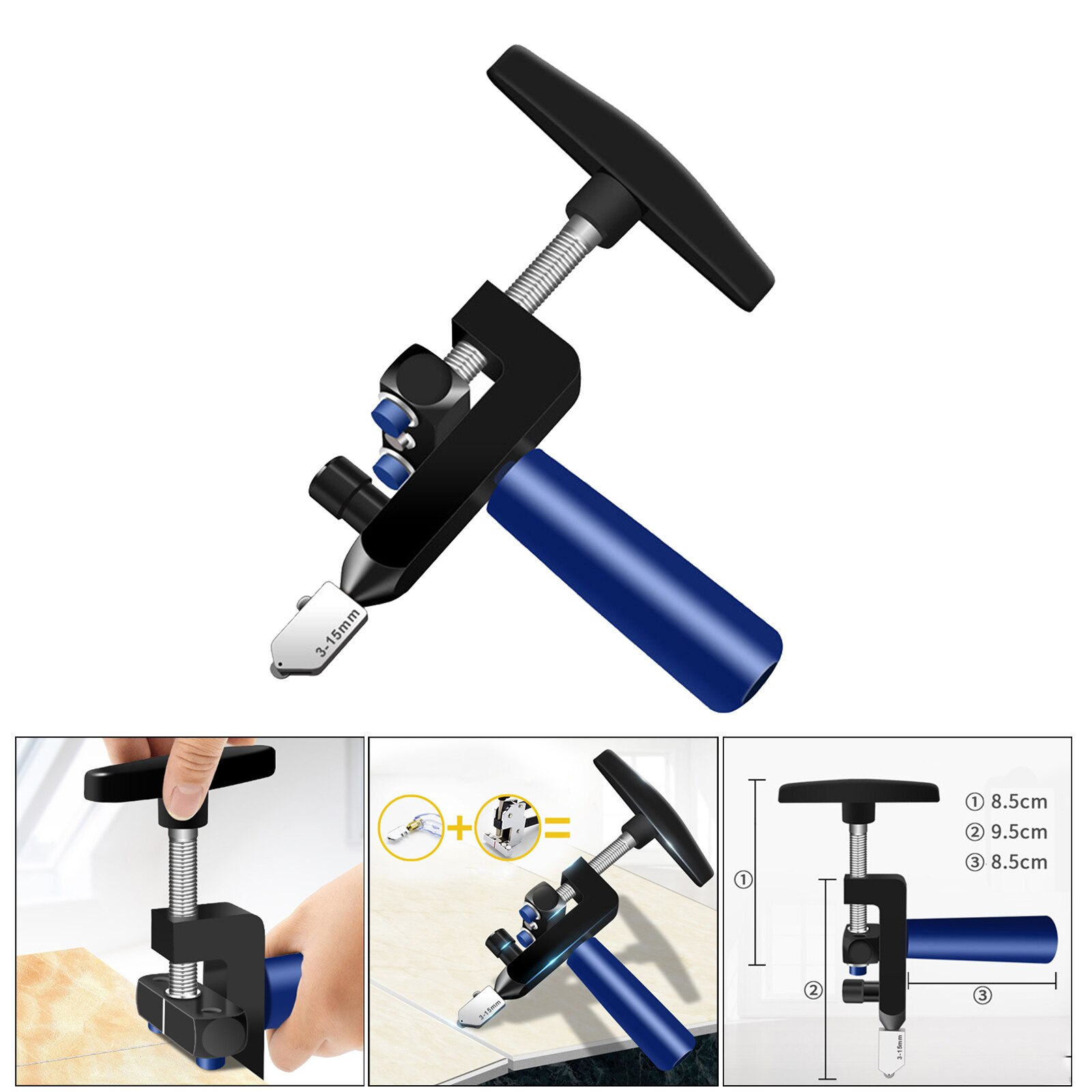 Multifunctionele Glassnijder Spiegel Snijden Kit Ramic, Glas En Spiegel, Handmatige Tegelsnijder Blauw