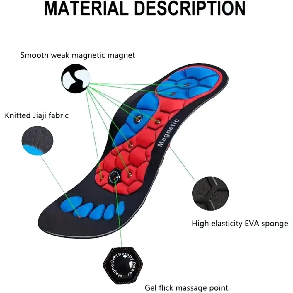 1/2/3/4 Paar Magnetische Acupressuur Inlegzolen Mannen Vrouwen Voetmassage Sport Inlegzolen Magnetische Therapie Inlegzolen voor Verlichten Vermoeidheid