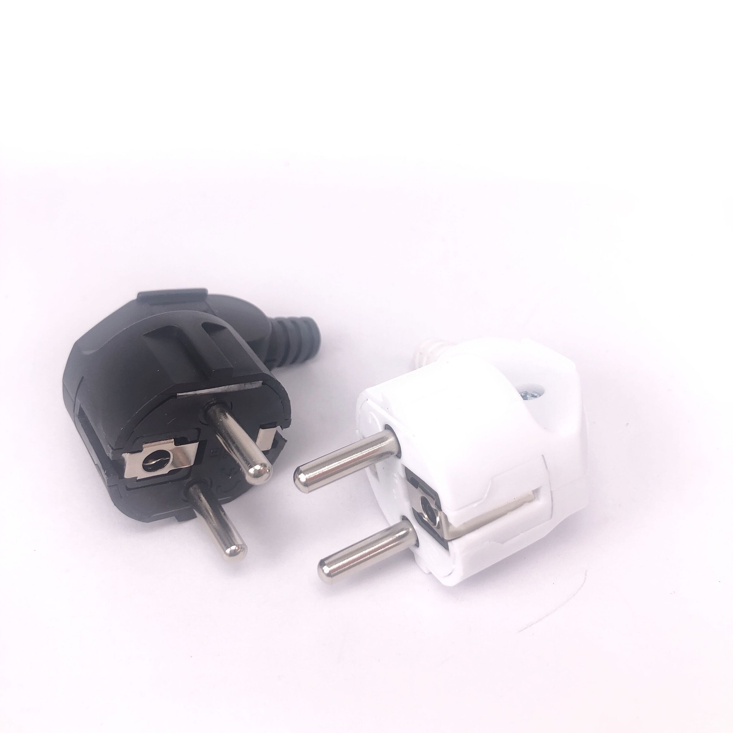 1 st eu european round 2 pins ac power hane plug rewireable uttag adapter adapter förlängningssladd kontakt