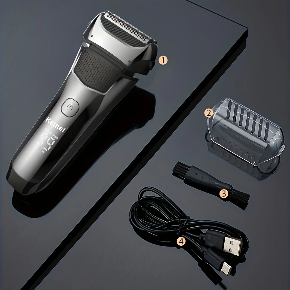 KEMEI shaver KM-8512 Men's Grooming Razor, Precision Beard Trimmer, Cordless Electric Rechargeable Shaver