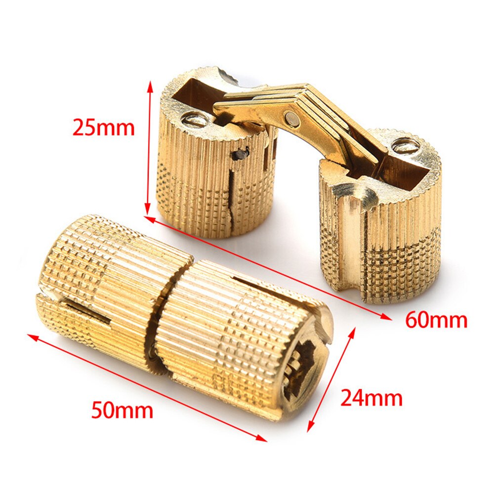 Bisagras de muebles de latón de cobre de 8-18mm, bisagras de puerta invisibles ocultos para gabinete oculto cilíndrico para caja de de Hardware