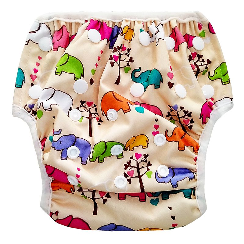 Katoen Spandex Baby Jongens Meisjes Luier Casual Cartoon Dieren Patroon Waterdichte Badmode Lekvrij Verstelbare Bodems Luier: A6