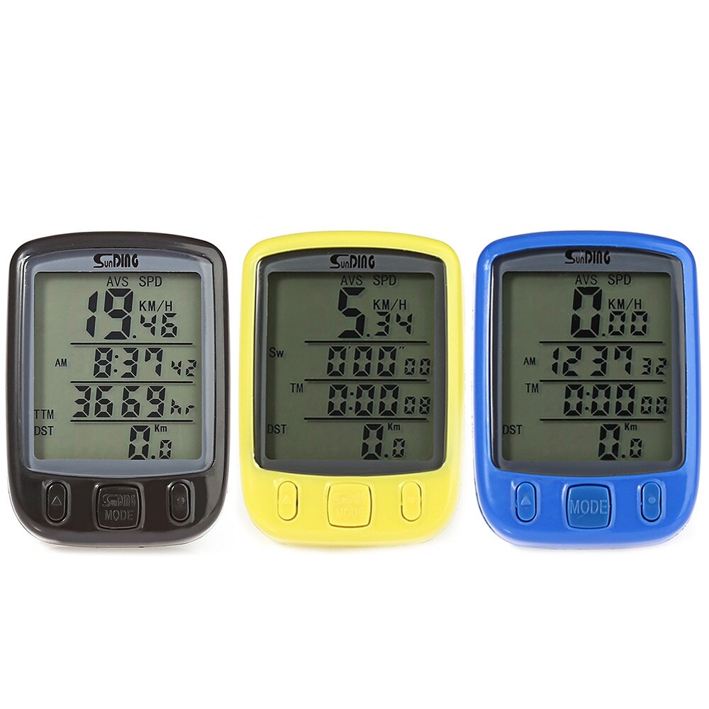 SunDing SD-563B Fahrrad Tacho Computer Wasserdicht Radfahren Reiten Kilometerzähler mit Grün LCD Hintergrundbeleuchtung Fahrrad Zubehör