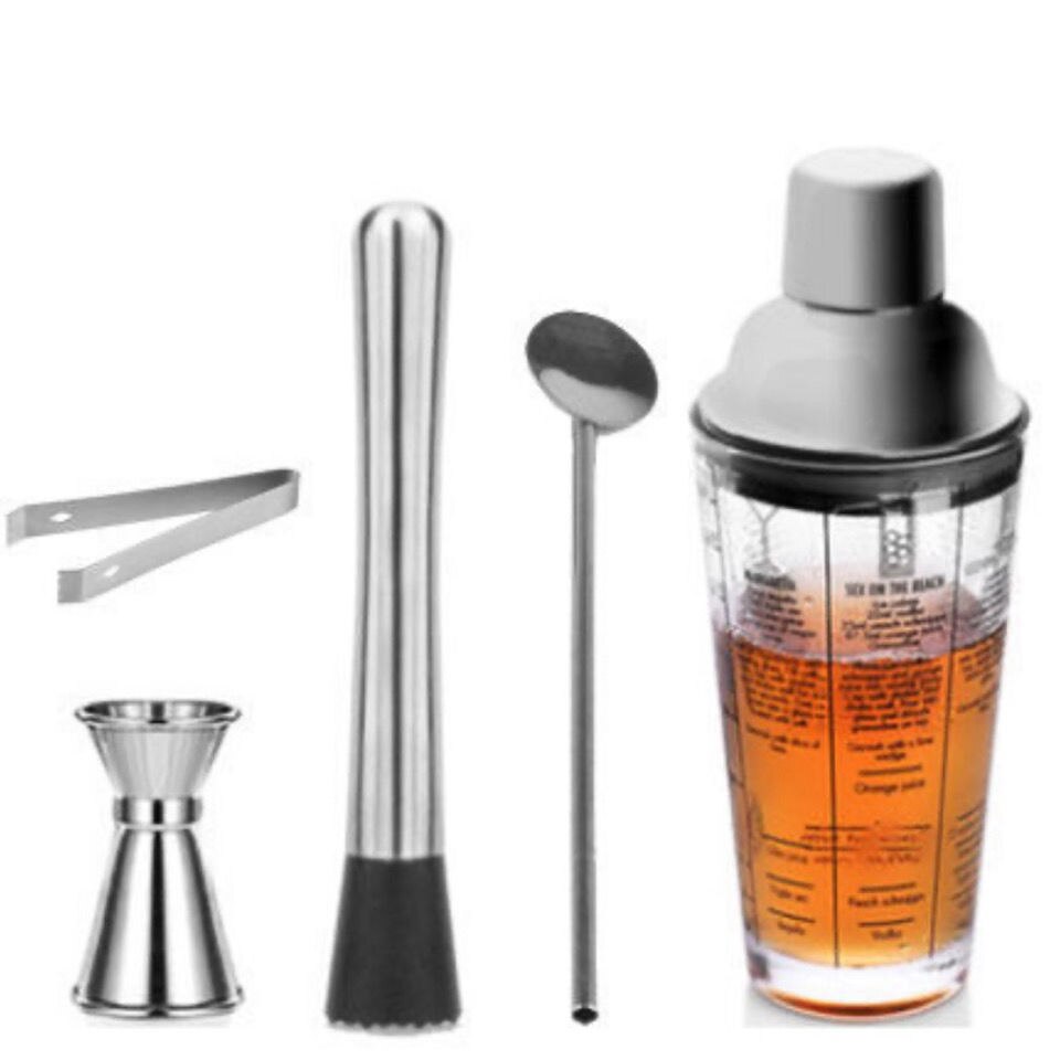 Glass shaker with scale Snowg cup transparent hand shaker bar cocktail shaker set wine accessories: Snowg cup set