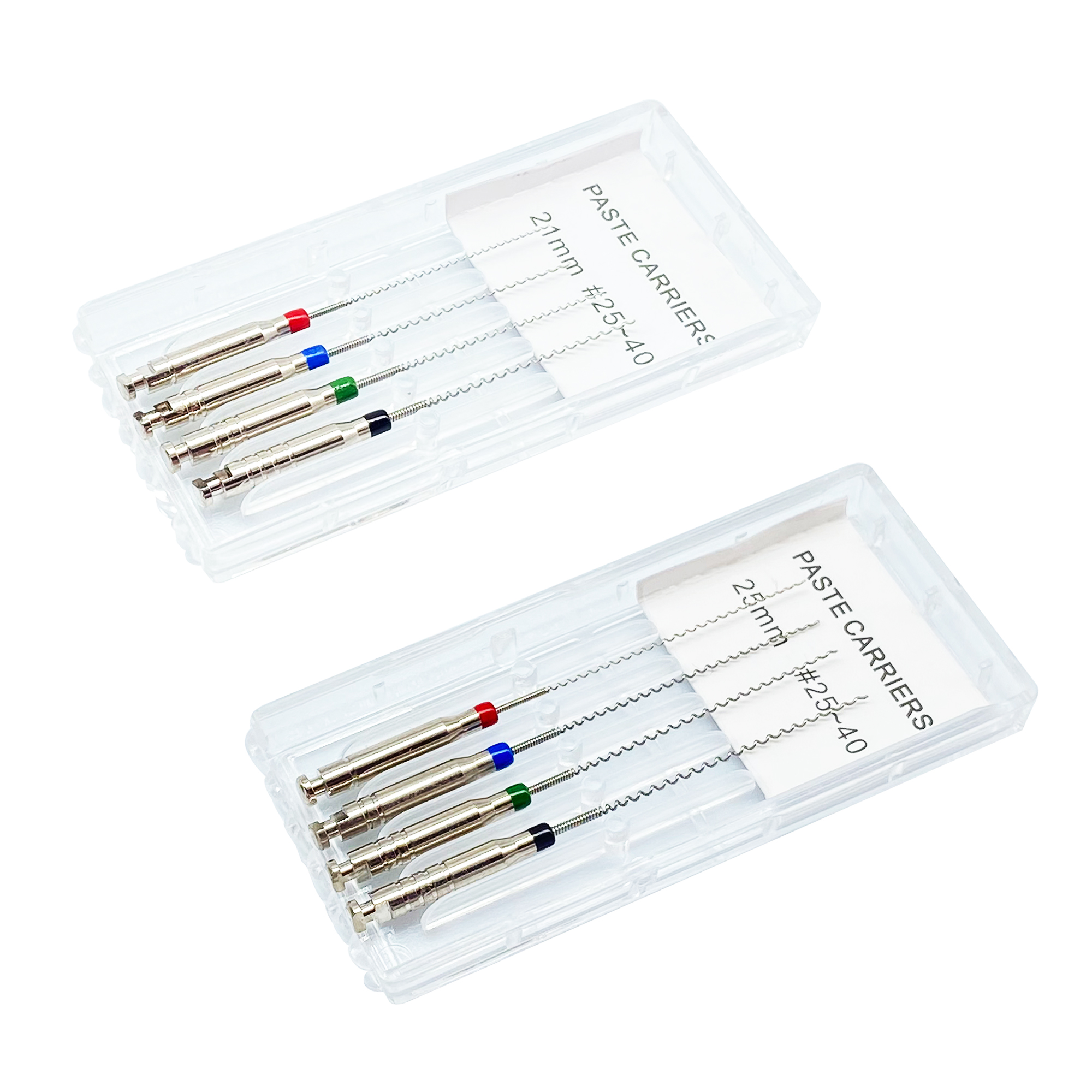 1 caja de soportes de pasta Dental, relleno de raíces Lentulo 21mm 25mm surtido # 25-40 Limas de endodoncia Instrumentos dentales Canal Espiral