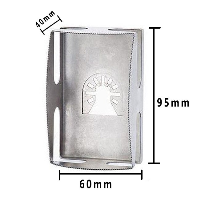 Square Slot Cutter Woodworking Square Hole Cutter Saw Tool Gypsum Board Slotter Drill Bit Hole Puncher Woodworking Tools: 60x95mm silver 1