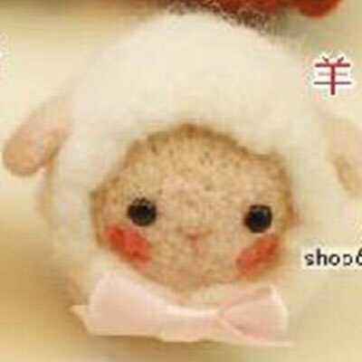 Jiwuo okrągłe lalki DIY wełna filcowanie igłą pakiet materiałów wełna filc rękodzieło szturchać zestaw zestaw robić rękodzieła filcowanie igłą kreatywny prezent: Sheep