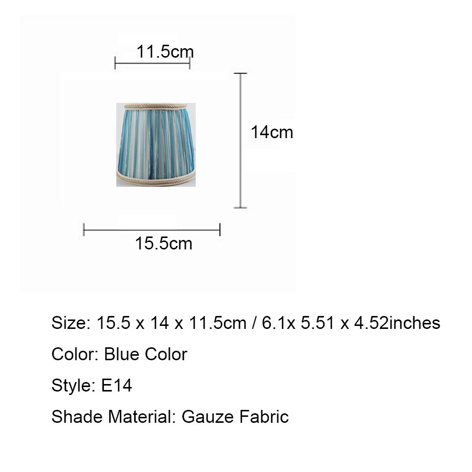 DIA 15.5cm/6.1inch Blue color Lace Lampshades for lamp, E14
