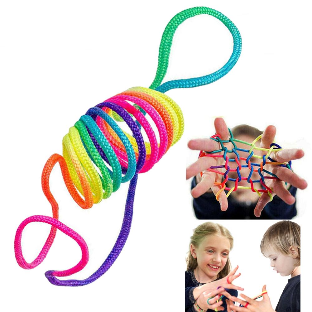 Rainbow Rope Kids Finger Rope Toy Team Game Toys C... – Vicedeal