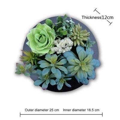 Nordisk simulation sukkulent grøn plante blomster dekoration vægophæng ramme butik ornamenter væg hjem dekorationer kunstige planter
