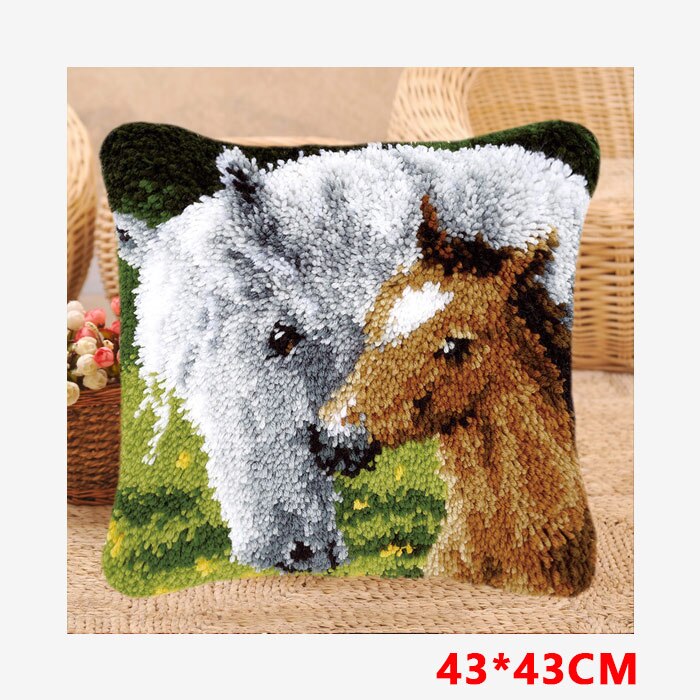 Animals Latch Hook Kit Knooppakket Smyrna Button Package Klink Haak Knoopkussen Pakket Button Pad Package Handwerken Knooppakket: BZ241-43-43