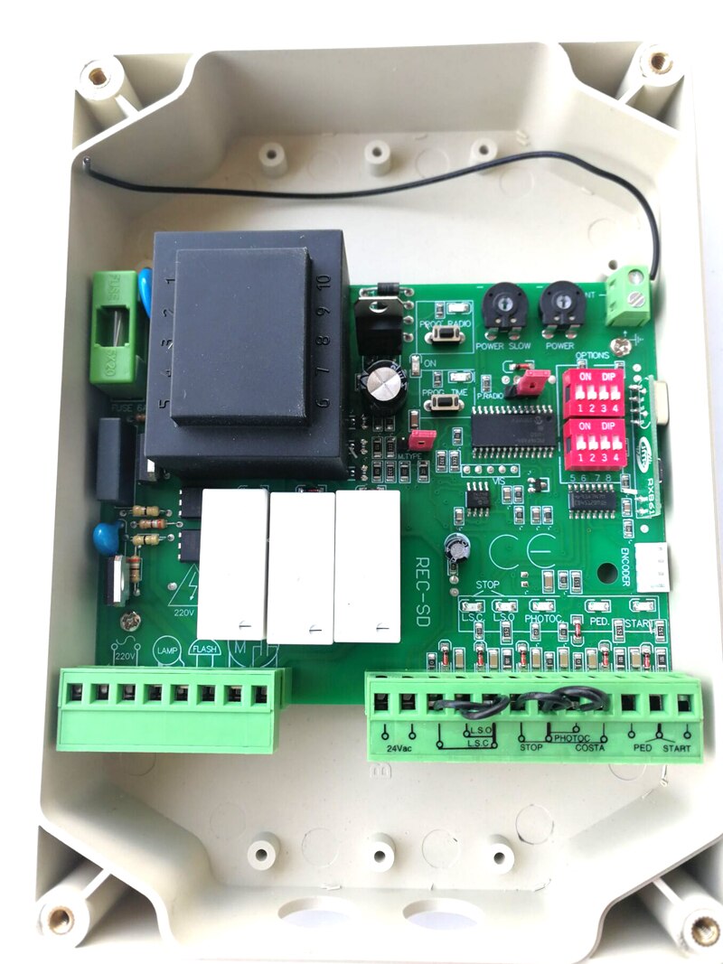 2 Channel 433.92Mhz 220V AC Sliding Door Controller Receiver Rolling code Remote control for gate opener