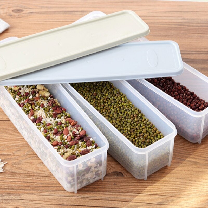 Large Capacity Airtight Rectangular Pasta Box Noodles Container Kitchen Food Storage Clear Seal Jar Fresh-keeping Case