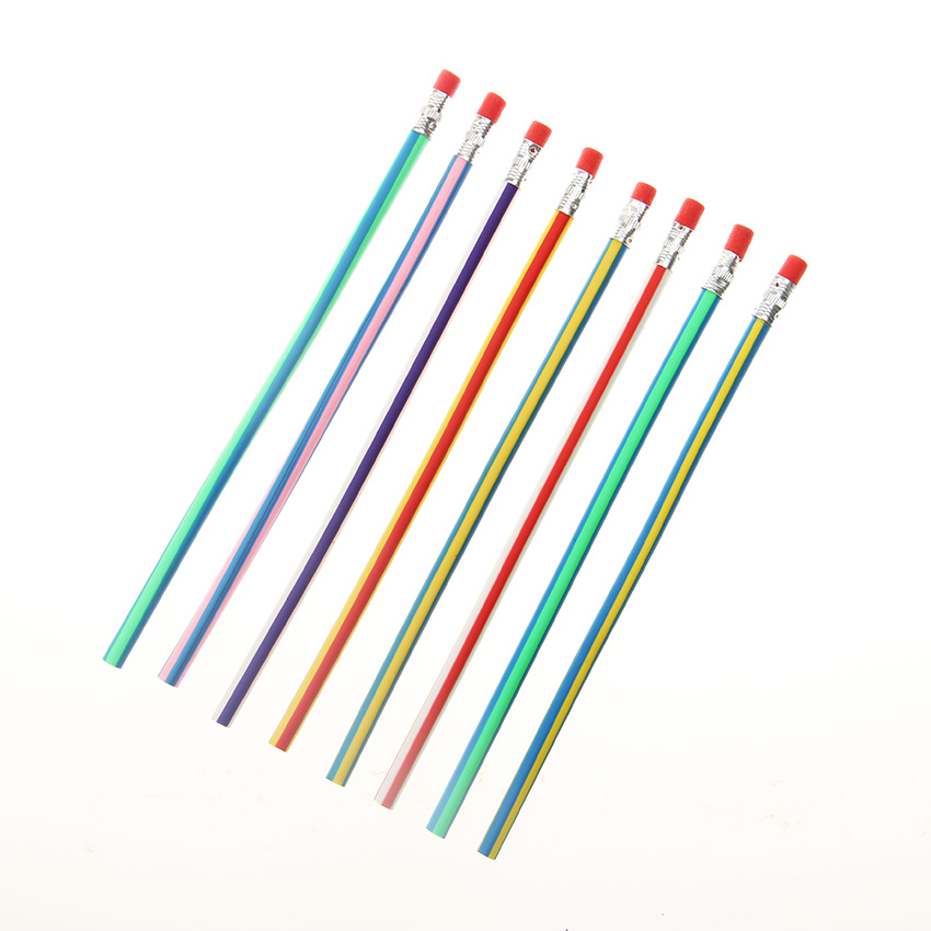 5 stk korea søde papirvarer farverige magiske bøjelige fleksible bløde blyant med viskelæder studerende skolekontor brug