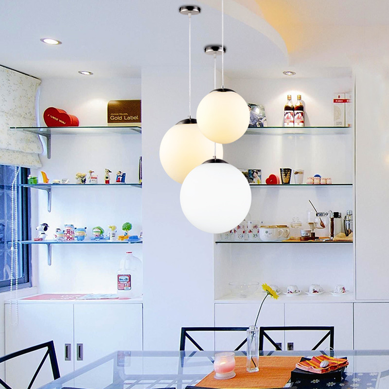 Modern Minimalist Glass Ball Chandelier Nordic Personality Bedroom Hallway Lamp Single-headed Three-headed Lamps