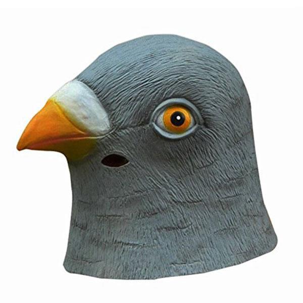 Funny Creepy Pigeon Head Mask Latex Prop Animal Cosplay Costume Party Halloween